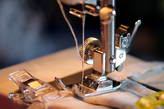 close up sewing machine parts